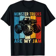 Monster Trucks Are My Jam Vintage Retro Monster Truck T-Shirt Small - Black - View 1