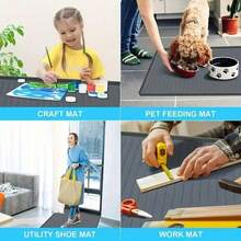 Durable  Under-Sink Mat - Waterproof Drip Tray Liner For Kitchen & Bathroom Cabinets, Easy-Clean Storage Solution - Black - View 2