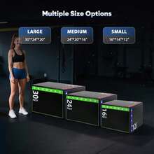 GCCSJ Jump Box Exercise,3-In-1 High Density Plyo Jump BoxHigh-Density Compressed Spongejumping Box - Waterproof PVC Leather Non-Slip Exercise Box For CrossFit, HIIT, Step Ups, Squats & Home Gym Strength Training - Valentine's Day Gift Idea(16Inch)" - Compressed Sponge-16 Inches - View 9