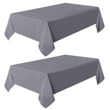 Sancua 2 Pack Light Grey Tablecloth 54 X 78 Inch, Rectangle 4 Feet Table Cloth - Stain And Wrinkle Resistant Washable Polyester Table Cover For Dining Tables, Buffet Parties And Camping - LightGrey - View 9