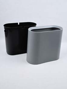 1pc Slouchy Corner Trash Can With Lid, Household Kitchen Bathroom Toilet Living Room Narrow Slit Waste Bin Garbage Can - Gray 32.3*15*30 - View 5