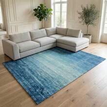 1pc Blue Ocean Style Carpet, Golden Rhombus Velvet (850g/Sqm) Vintage Bohemian Decorative Carpet, Suitable For Living Room, Entrance And Hallway - Multicolor - View 6