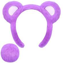 1/2件套卡通动物毛绒发箍，可爱熊耳柔软保暖发饰，适合秋冬季节女性佩戴，可清洁面部，舒适保暖。 - 彩色 - 查看 19