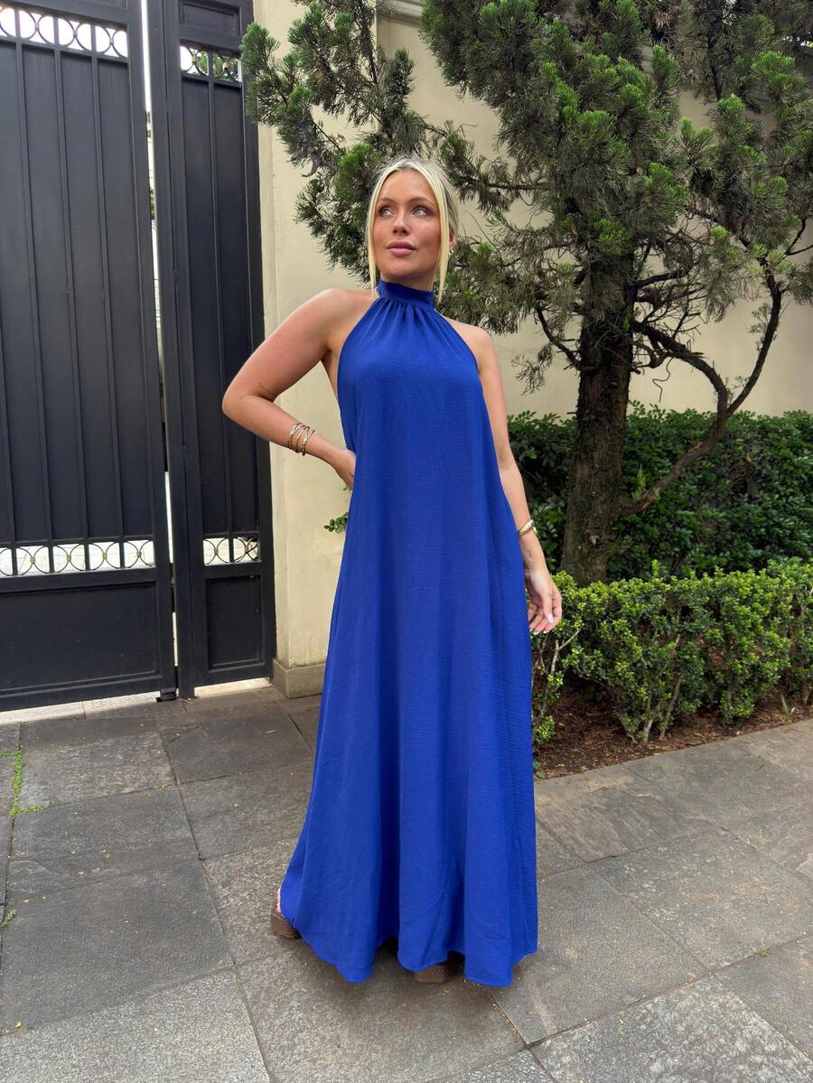 Women's Long Dress - Azul - Ver 1
