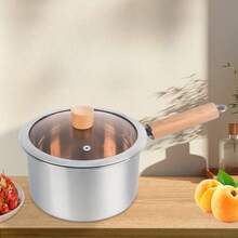 Nồi lọc mì bằng thép không gỉ Sus304, nồi chiên, nồi nấu có lưới lọc, máy thoát dầu, nồi nấu súp, nồi nấu sữa, phụ kiện nấu ăn, thích hợp cho bếp từ và bếp gas, chảo đa năng luộc hải sản - Bạc - Xem 12