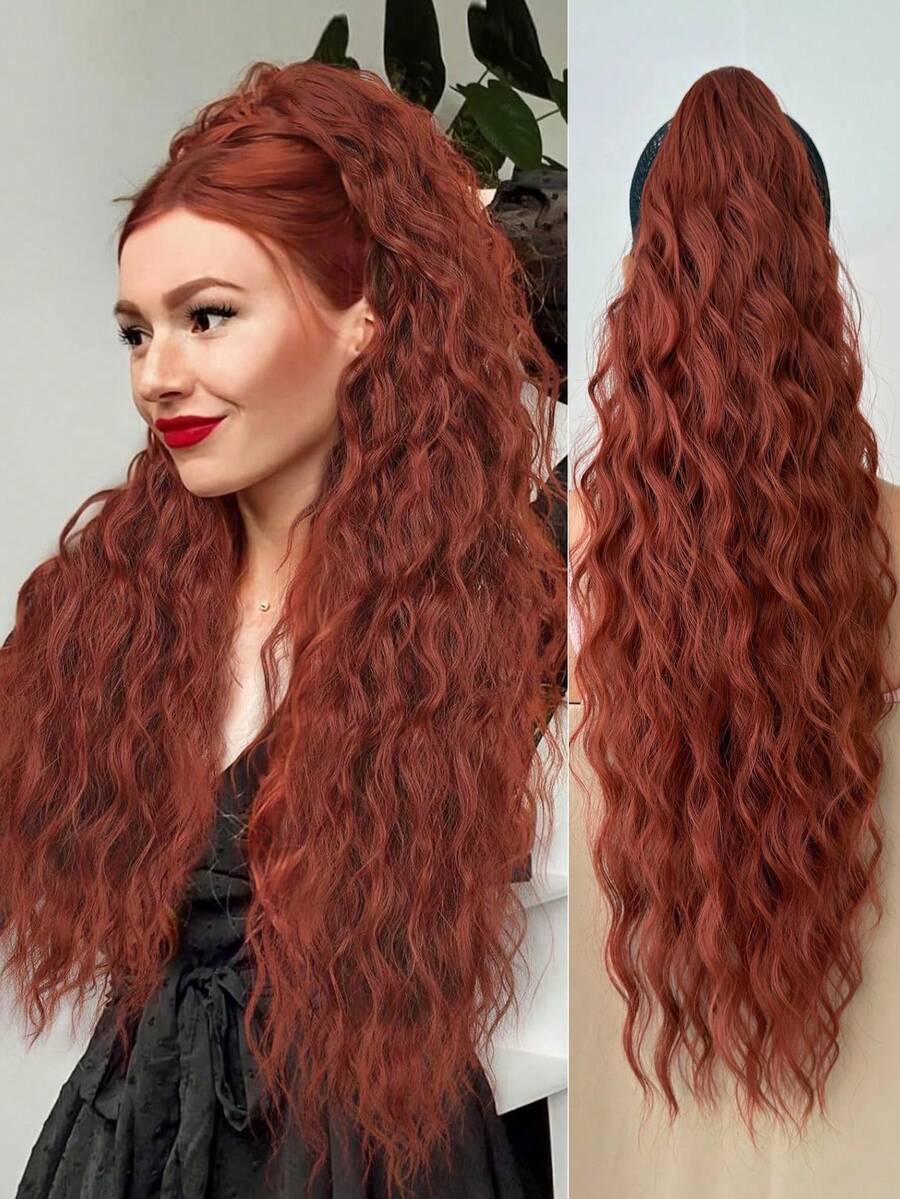 26-Inch Water Ripple Curly Wig Ponytail, Synthetic Ponytail, High-Temperature Silk, Suitable For Women To Wear When Going Out Or Attending Parties - Multicolor - View 1