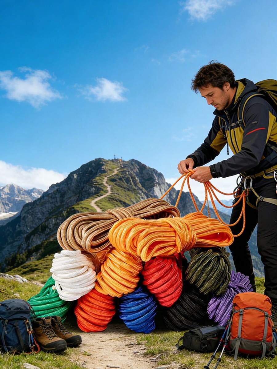 10/100m/Pc Fluorescent Color Camouflage 7-Strand Paracord, Suitable For Outdoor Multipurpose Emergency Survival Rope, Parachute Cord, Bracelet Woven, Camping, Laundry Line, Pet Leash, Durable DIY Rope - 10 Meters - View 1