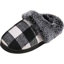 Pantuflas para Hombres y Mujeres Comodas Con Suelas Antideslizantes Espuma Viscoelástica y Felpa Gruesa para Interiores y Exteriores-035 - 24,0 centímetros - Ver 8