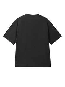 1件男士华夫格纹半开领短袖上衣，男士T恤，Polo领针织T恤，宽松透气，夏季舒适，可机洗，通勤复古风 - 黑色 - 查看 4