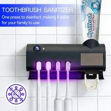 Button-Operated Toothbrush Sanitizer Black (1-Pack) - Black - View 6