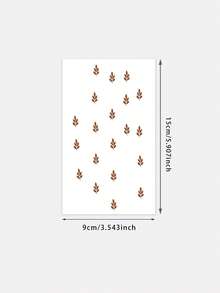 1张可水洗临时纹身贴纸，Y2K风格红色叶子手部纹身贴纸，防水防汗，适合人群 - 彩色 - 查看 5