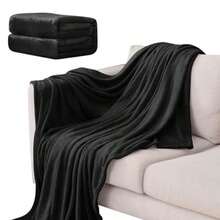 zxxQICEN Cobia Suave y Caliente de ro Pr Cobia Suave y Caliente de ro Pr Manta Sofa Cama Pr Indidual 100% Poliester Frazada de Antiesta 120 * 200 Negrosofa cama - negro - Ver 1
