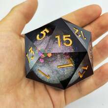 1颗巨型55毫米眼球骰子，手工制作，棱角分明，巨型55毫米龙眼D20多面骰子，适用于角色扮演游戏、桌游 - 彩色 - 查看 7