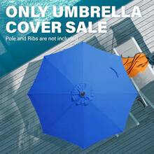 9 Ft Patio Umbrella Replacement Canopy For 8 Ribs, Table Market Yard Umbrella Replacement Top Cover-Royal Blue (Canopy Only) - 皇家藍 - 查看 3