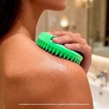 Cepillo Exfoliante Corporal Silicona Multiusos Masaje Cerdas Suaves Forma Circular Ergonómica Banda Agarre Rosa Verde Azul Baño Ducha - Verde - Ver 2