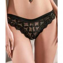 Set Of 5 Women's T-Back Lace Hollow Out G-String Thongs Sexy Low Waist Panties Intimate Underwear Ladies Lingerie - Gói 5 - Xem 2