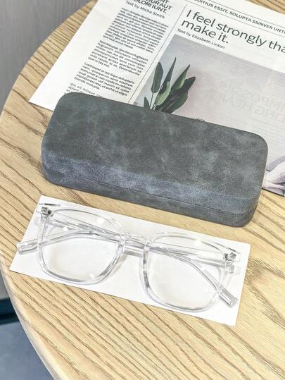 1PC Women's Glasses Frame Casual Square Lightweight Polycarbonate Frame For Daily Reading And Everyday Outfit Pairings With Glasses Box