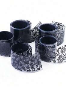 10 Rolls/Box White Black Lace Nail Art Foils Set Nail Transfer Sticker Paper Manicure Nail Decoration Accessories - Nhiều màu 2 - Xem 8