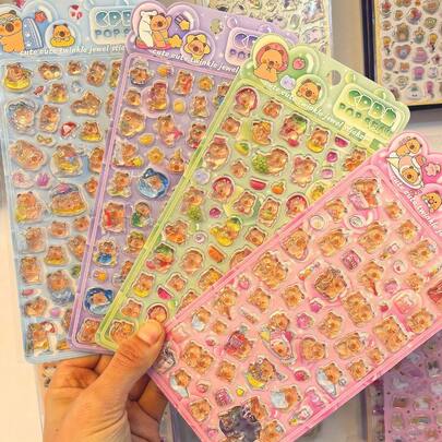 Bộ sticker hình chuột lang nước 3D dập nổi - Đồ trang trí dễ thương phù hợp cho đồ thủ công, sổ tay, trang trí thiết bị và quà tặng.