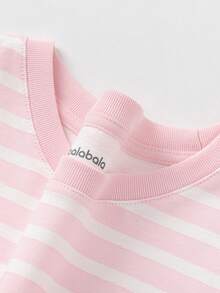 Balabala Unisex Striped Cotton Casual Top, Soft Fabric, Loose Fit, Comfortable T-Shirt - White Red - View 8