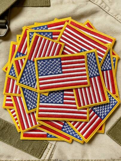 1pc American Flag Iron-On Patch, Iron-On Patch, Cute Backpack Decor Patch, Embroidered Applique For Beauty, Clothing, Jackets, Jeans, Hats