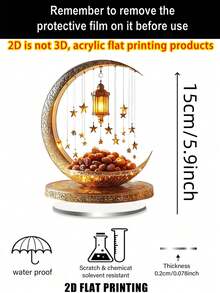 1 chiếc đèn lồng hình trăng lưỡi liềm 2D bằng acrylic trang trí bàn với họa tiết ngôi sao - điểm nhấn vàng cho lễ Eid, trang trí nhà bếp, phù hợp cho lễ Eid, thiết kế họa tiết ngôi sao, không phải hình 3D phẳng, đồ trang trí hình trăng, trưng bày ngày lễ, chế tác tinh xảo, trang trí bàn ăn ngày lễ, trang trí bàn Eid, phụ kiện nhà cửa Eid, hình dạng hình học phẳng, thiết kế điểm nhấn vàng, chế tác acrylic tinh xảo, vật trang trí ngày lễ chi tiết, trang trí nhà cửa cho lễ Eid. - Nhiều màu - Xem 4