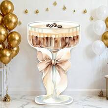 4ft Large Espresso Martini Bow Cardboard A Tini Bit Older Birthday Cutout Stand Martini Coffee Backdrop Decorations For Bar Women Bachelorette Bridal Shower Party Decor - 濃縮咖啡 - 查看 1