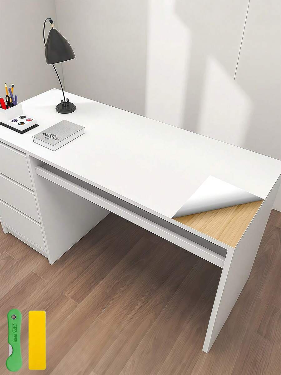 1卷光滑自粘墙纸，防水、防刮、耐热厨房贴纸，撕贴式墙纸，装修保护膜，适用于墙壁、橱柜、台面、桌子、椅子、房间、衣柜等。