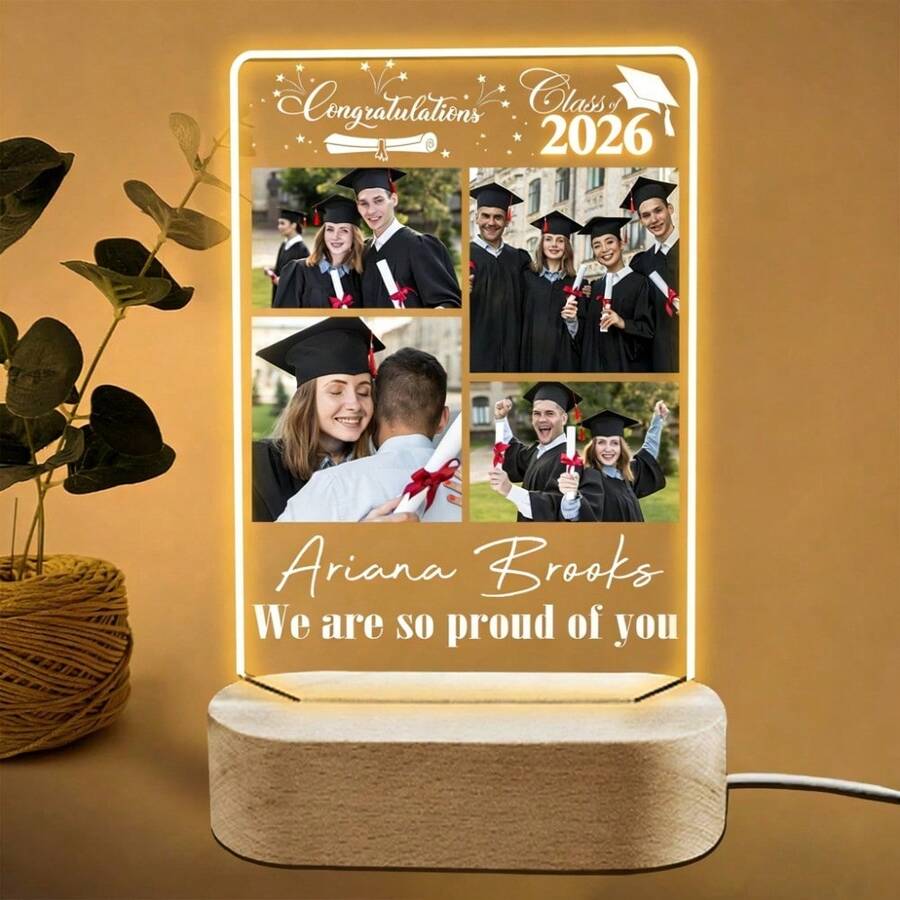 Custom Graduation Acrylic Plaque Customized Graduation Plaque With Photo Personalized Congratulation Class Of 2026 Photo Frame For Friends High School College Medical School Grad Gift Party Decor - Multicolor - View 1