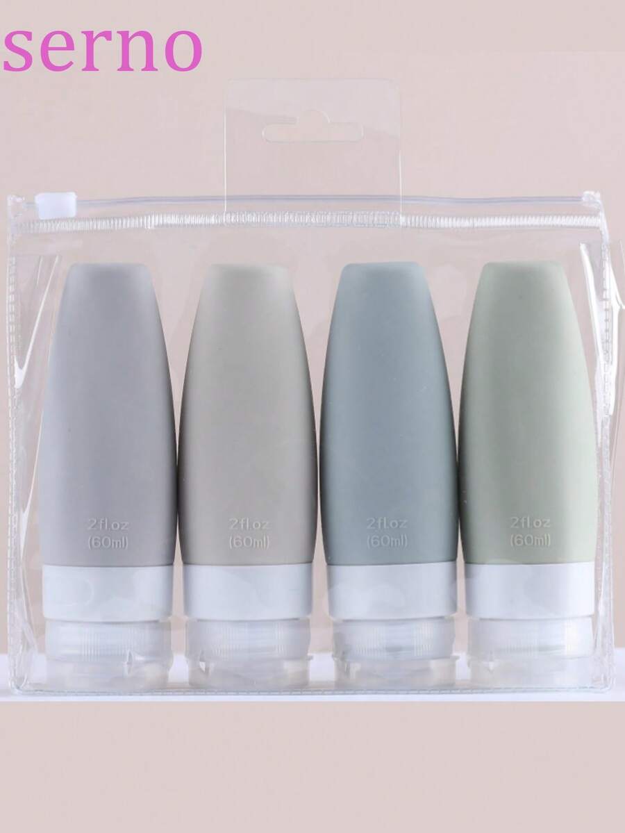 Juego de botellas de viaje de silicona, envases de cosméticos de silicona, botellas de almacenamiento, kit de artículos de tocador