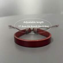 1pc Men's Custom Leather Bracelets, Engraved Bracelets, Retro Design, Personalized Gifts, Give Them To Him Or Her, Wedding Engraved Gifts, Men's Custom Jewelry, Gifts For Dad - Multicolor - View 2