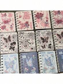 Ins Style High-Looking Rose And Butterfly A7 Coil Book RomAntic Style Thickeneded SmAll Homework Book Gift Book - ngẫu nhiên - Xem 8