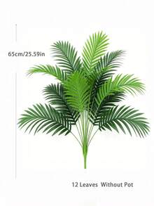 Kmitang Cây cọ nhân tạo cỡ lớn 65-90cm, cành cây Monstera giả, lá cọ bằng nhựa với cảm giác như thật, vật trang trí trung tâm màu xanh lá cây cho nhà cửa, ngoài trời, sân vườn, đám cưới, tiệc tùng, 1 cây (Không bao gồm chậu) - Nhiều màu - Xem 13