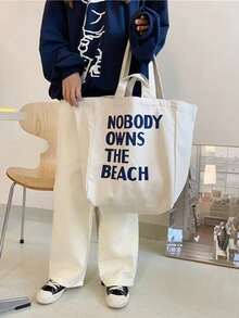 Fashionable Multifunctional Women's Shoulder Bag, Large Capacity Letter Handbag For Commuting And Travel - White - View 9