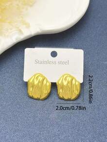 8-Piece Set - (Random Styles) Stainless Steel Gold Earrings, Elegant Style, Hypoallergenic Stainless Steel Earring Set, The Perfect Gift For Female Friends. - Gold - View 4