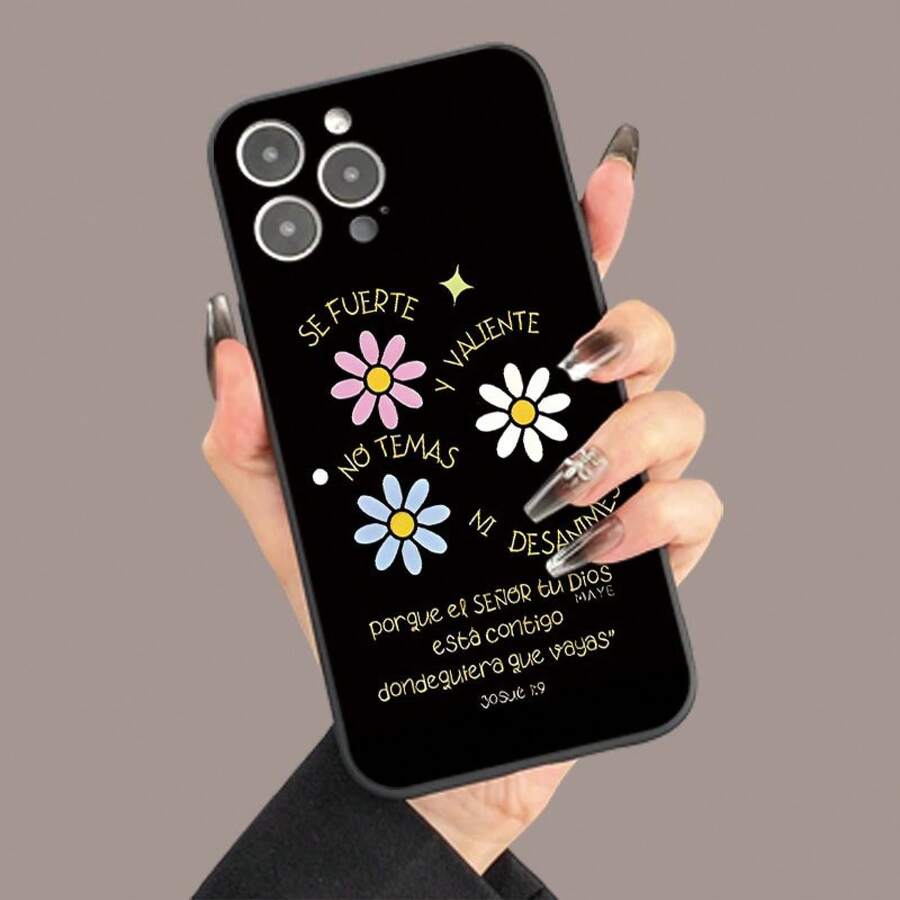 Funda de Teléfono de Borde Recto Mate de Crisantemo, Funda de Teléfono de TPU a Prueba de Golpes y Anticaídas de Cobertura Completa, Adecuada para iPhone de la Serie 7 a 16 - Colores mixtos - Ver 1