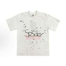 Scott X Sp5der Graphic Tee Tops Casual Summer Short Sleeve Crew Neck T Shirt,  Casual Summer Vintage Tops, Star Print - 白色 - 查看 9