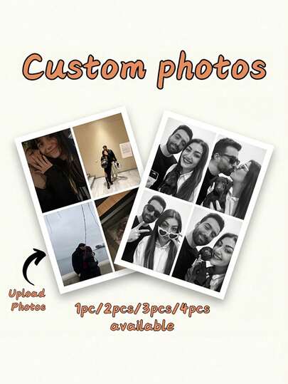 Customized Photo Printing | Personalized Couple Photos Ready-To-Frame Love Story Artwork, DIY Birthday & Anniversary Gift, Valentine's Day Romantic Gift, Personalized Photo Card, Mini Photo Printing, Commemorative Souvenir, Elegant Stationery, Gift For Her Or Him