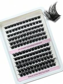 144 piezas Pestañas postizas individuales de imitación de visón D Curl en racimos, pestañas suaves y rizadas con aspecto natural, pestañas voluminosas y dramáticas, extensiones de pestañas duraderas, racimos de pestañas gruesas - D - Ver 8