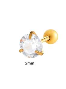 1 pieza Pendiente de cartílago de acero inoxidable con circonita micro-incrustada de moda clásica - Dorado - Ver 11