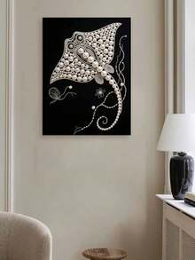 Nuevo kit de pintura de diamantes con tema de mantarraya y perlas, sin marco, hecho a mano. Adecuado para decoración de dormitorio, cuadros colgantes en la sala de estar, decoración de habitación, obras de arte, regalos de cumpleaños para amigos, Navidad, Año Nuevo, San Valentín, regalos festivos llenos de novedad - Multicolor - Ver 5