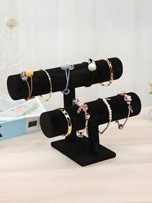 1个可拆卸手镯展示架，适用于手表和手镯，家居收纳展示整理架，收纳盒，天鹅绒首饰手镯手表发箍展示架，立式塔形手镯发箍T型架收纳盒，女士衣橱整理架，首饰展示架，天鹅绒首饰架发箍手镯展示架，首饰配件收纳架 - 彩色 - 查看 7