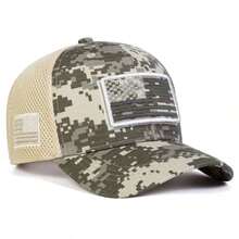 1pc Men's American Flag Patch Embroidered Baseball Cap, Adjustable Trucker Hat For Outdoor, Travel, Beach Party, Suitable For Spring & Autumn - A - View 9