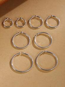 925纯银素面戒指搭配性感纯银肚脐环 - 單隻 - 查看 5