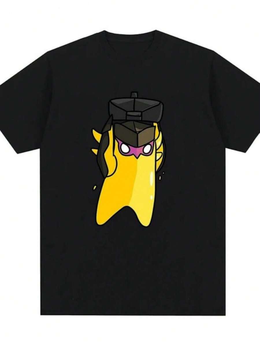 2026 New Valorant Gekko Fun Pattern Printed Tshirt For Womens Casual Loose Tshirt Popular Tshirt Neutral Classic T-Shirt - 黑色 - 查看 1