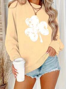 1PC 1pc, 230G Double-Sided Washed, Upgrade Your Life With Printed T-Shirt, High-Quality Wax Printed Cotton Retro Fashion Brand T-Shirt, Suitable For S - 杏色 - 查看 1