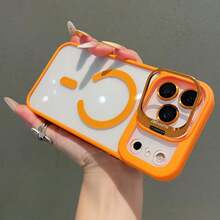 [Envío gratis] Funda magnética para teléfono móvil con anillo de soporte para cámara MagSafe, para Apple 17 16 15 14 13 12 Max Plus Pro, protección militar, anti-caída, sin amarilleamiento, carcasa protectora inalámbrica, color negro - Rosa - Ver 3