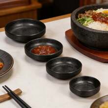 多功能黑色碳纤维蘸料碟/抗冲击/可堆叠/耐磨/易清洗/用途广泛，实用调味碟/酱料碟/小吃碟/适用于火锅和生鱼片 - 黑色 - 查看 3
