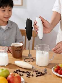 Electric Milk Frother, Household Wireless, Small Milk Frother Lid, Stirrer, Coffee Frother, Handheld Blender - Multicolor - View 8