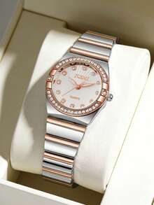 1 Stück/Set, ohne Geschenkbox, zierliche elegante Damenuhr, minimalistisch hochwertig elegant, verfeinertes Stahlarmband. Geeignet als Geburtstags-, Jahrestags- oder besonderes Geschenk für Freunde, Familie und Liebste. - Verschiedenfarbig - Übersicht 9